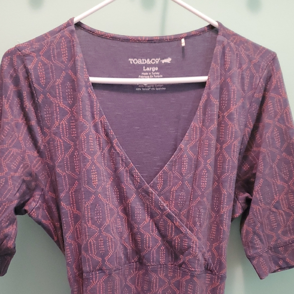 Toad&Co Purple Patterned Wrap-Style Dress